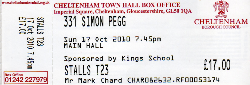SIMON PEGG Ticket